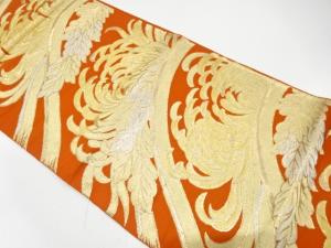 アンティーク　菊模様織り出し袋帯（材料）